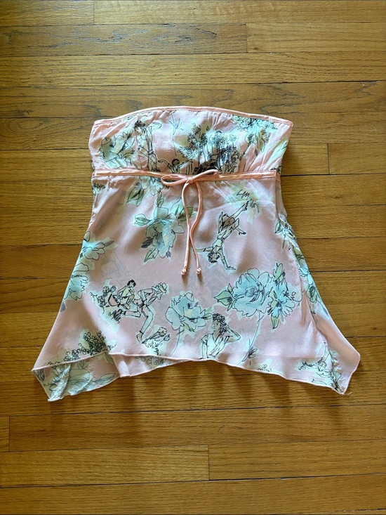 Arden B Tops - y2k Arden B pink handkerchief hem strapless going out top